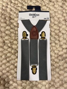 Boys Osh Kosh B’gosh Gray Suspenders